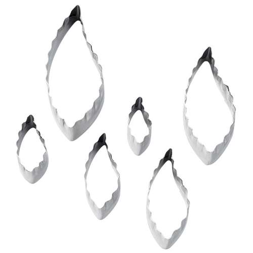 Leaf Fondant Icing Cutters - set of 6 Double Ended - Click Image to Close